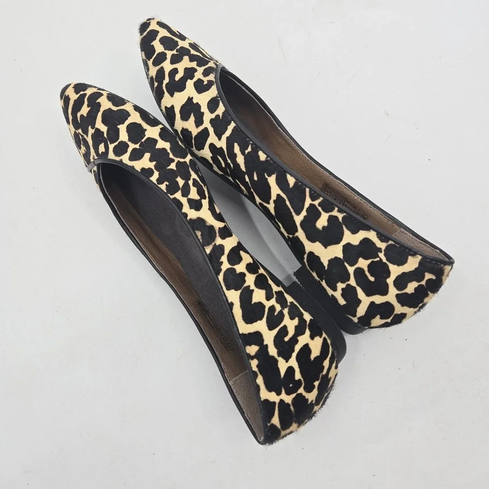 Vionic Flats Caballo Women's‎ Size 7 Shoes Leopard Calf Hair Slip On Loafers
